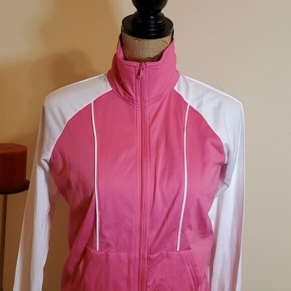 Nike Women's Pink and White Jacket - Picture 1 of 8